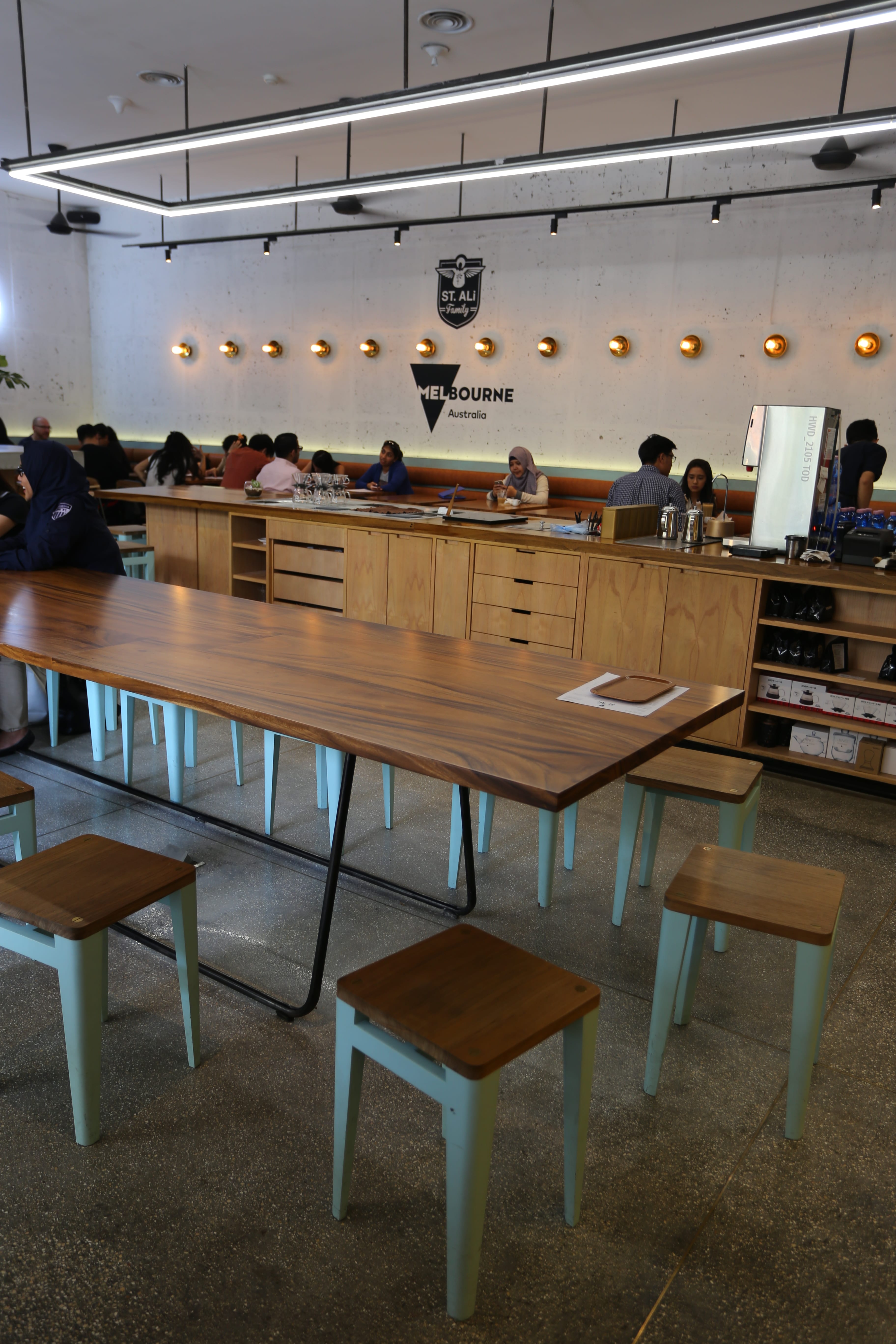 Cafe interior table